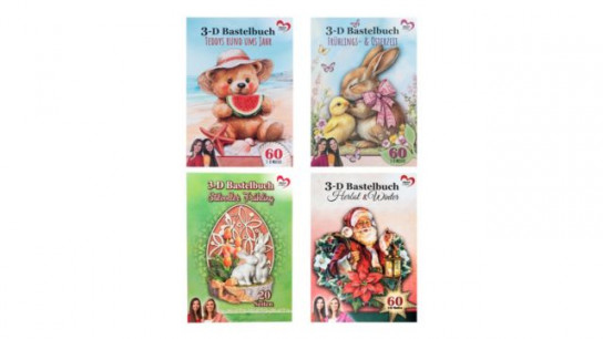 KARIN JITTENMEIER 3D Technik-Set 4 3D Bastelbücher rund um´s Jahr 4tlg.