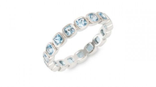 PLATINITY Eternity-Ring beh. Blautopase zus. ca. 2,50ct Platin 950