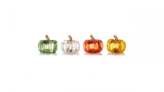 LUMIDA Casa 4 LED-Dekokürbisse Farbmix-Set 5h-Timerfunktion Höhe 7,5cm, Ø 8,5cm