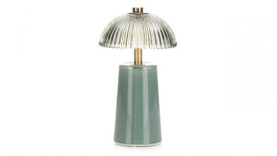 LUMIDA Casa LED-Dekoleuchte Glas-Lampenschirm 5h-Timerfunktion Höhe 18cm, Ø 10,7cm
