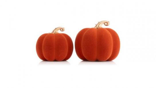 ABELLA Casa 2 Deko-Kürbisse Samt-Oberfläche Ø 15cm & 18cm