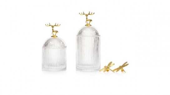 ABELLA Xmas 2 Glas-Gefäße Motiv-Wechselgriff lebensmittelecht Höhe 20,5cm & 24,5cm