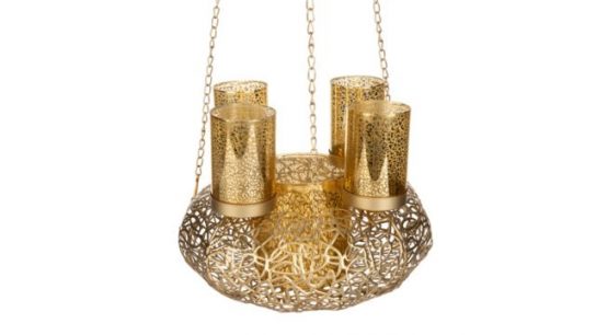 ABELLA Xmas Metall-Dekokranz multifunktional inkl. 5 Mercurygläser Ø 35cm