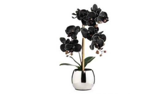 ABELLA Flora künstliche Orchidee mit Glitter-Blüten Keramik-Topf Farb- / Größenauswahl