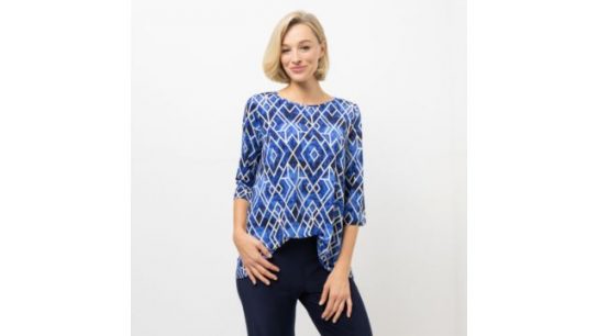 KIM & CO. Shirt, 3/4-Arm Brazil Knit Jersey Rundhalsausschnitt figurumspielend