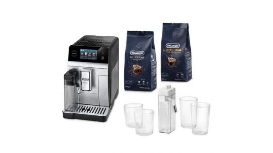 DELONGHI ECAM 470.60.SXB Smarter Kaffeevollautomat silber-schwarz inkl. Cool Kit & Bohnen