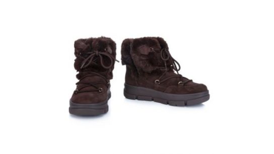 VITAFORM Damen-Stiefelette Veloursleder Fell-Optik Sohle Carlotta